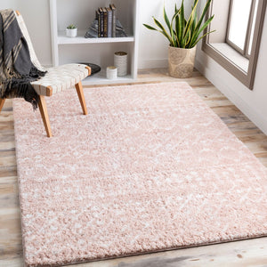 Livabliss Aliyah Plush Polyester Shag Rug Global Style Accent for Entryways and Bedside Areas Blush, Cream 7'10" x 10' ALH2300-71010