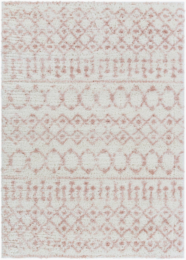 Livabliss Aliyah Moroccan Shag Rug Plush Polyester Pile Woven Accent for Bedroom or Entryway Cream, Blush 6'7" x 9' ALH2301-679