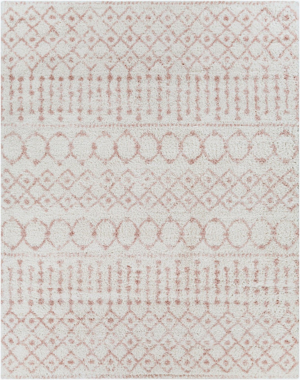 Livabliss Aliyah Moroccan Shag Rug Plush Polyester Pile Woven Accent for Bedroom or Entryway Cream, Blush 7'10" x 10' ALH2301-71010