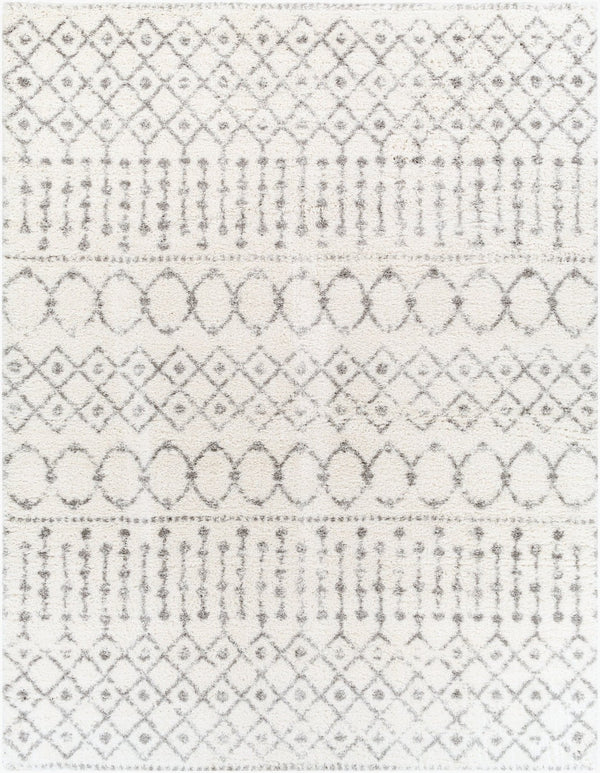 Livabliss Aliyah Plush Polyester Shag Rug Machine Woven in Turkey for Entryways and Bedrooms Cream, Gray 7'10" x 10' ALH2302-71010
