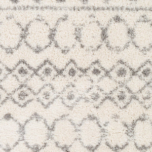 Livabliss Aliyah Plush Polyester Shag Rug Machine Woven in Turkey for Entryways and Bedrooms Cream, Gray 6'7" x 9' ALH2302-679