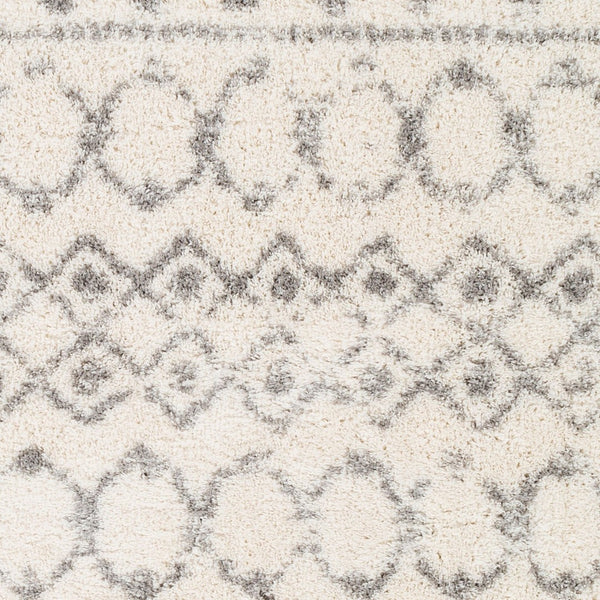 Livabliss Aliyah Plush Polyester Shag Rug Machine Woven in Turkey for Entryways and Bedrooms Cream, Gray 6'7" x 9' ALH2302-679