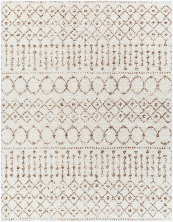 Livabliss Aliyah Moroccan Shag Rug Plush Polyester Pile Bohemian Accent for Entryway or Bedroom Tan, Cream 7'10" x 10' ALH2303-71010