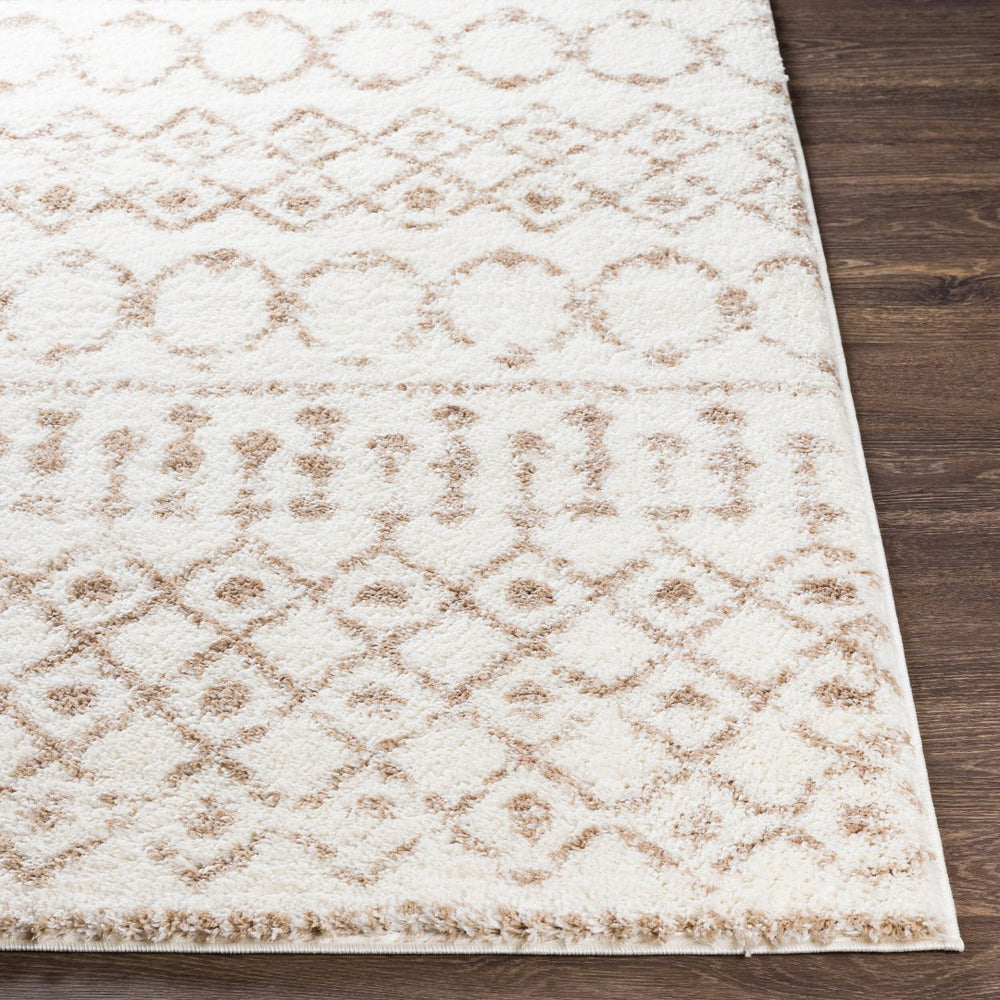 Livabliss Aliyah Moroccan Shag Rug Plush Polyester Pile Bohemian Accent for Entryway or Bedroom Tan, Cream 5'3" x 7'3" ALH2303-5373