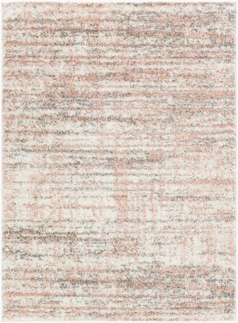 Livabliss Aliyah Soft Polyester Shag Rug Machine Woven for Entryways Bathrooms and Bedrooms Cream, Gray 5'3" x 7' ALH2305-5373