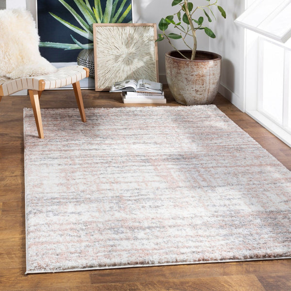 Livabliss Aliyah Soft Polyester Shag Rug Machine Woven for Entryways Bathrooms and Bedrooms Cream, Gray 5'3" x 7' ALH2305-5373