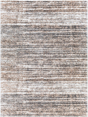 Livabliss Aliyah Shag Polyester Area Rug Machine Woven Plush Pile for Modern Minimalist Spaces Charcoal, Cream 7'10" x 10' ALH2307-71010