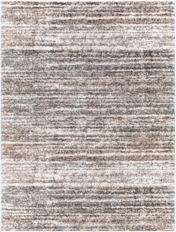 Livabliss Aliyah Shag Polyester Area Rug Machine Woven Plush Pile for Modern Minimalist Spaces Charcoal, Cream 7'10" x 10' ALH2307-71010