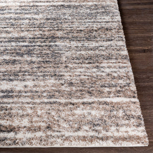 Livabliss Aliyah Shag Polyester Area Rug Machine Woven Plush Pile for Modern Minimalist Spaces Charcoal, Cream 7'10" x 10' ALH2307-71010