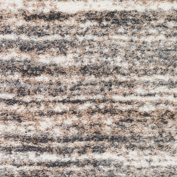 Livabliss Aliyah Shag Polyester Area Rug Machine Woven Plush Pile for Modern Minimalist Spaces Charcoal, Cream 7'10" x 10' ALH2307-71010