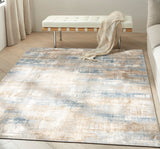 Nourison Calvin KleinCK950 Rush CK951 Machine Made Power-loomed No Border Indoor Only Modern  Rug Blue Beige, Blue Beige High Pile, 100% Polypropylene,Low Pile, 100% Polyester 99446784094