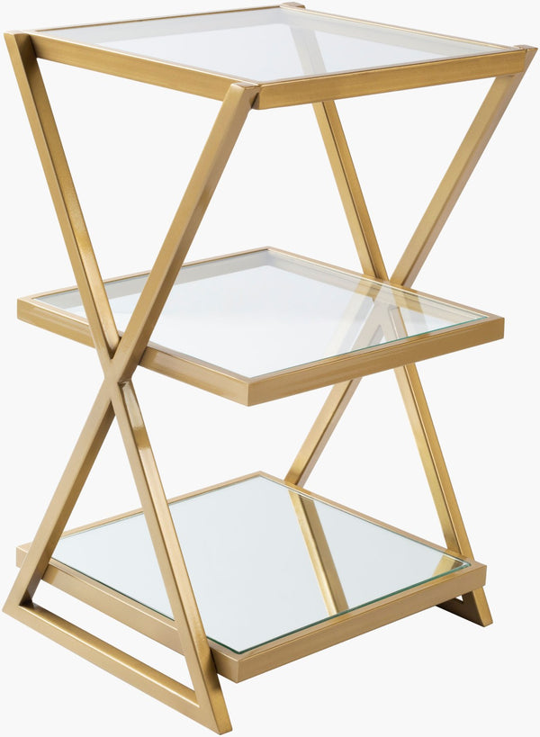 Livabliss Aliya Glass Top Metal Frame End Table Modern Industrial Accent for Living Room ALI-001