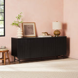 69" Scandinavian 4 Door Sideboard Black REED5DBL2 Walker Edison