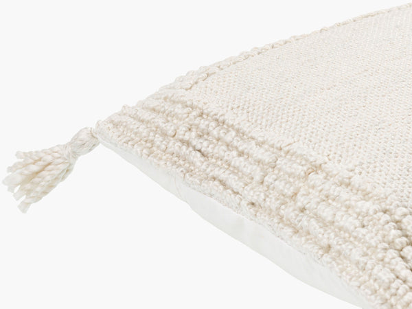 Surya Alaric 18” Accent Pillow – Luxurious Polyester Cushion With Modern Texture For Home Décor Refresh Off,White Recycled Pet Yarn,Polyester Alk002-1818d