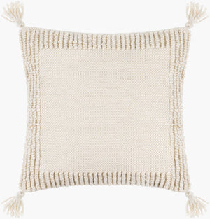 Surya Alaric 18” Accent Pillow – Luxurious Polyester Cushion With Modern Texture For Home Décor Refresh Off,White Recycled Pet Yarn,Polyester Alk002-1818d