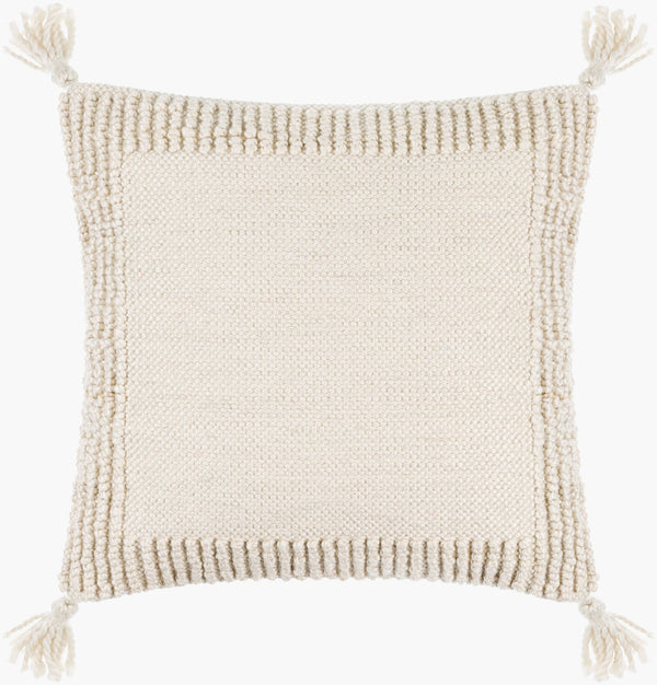 Surya Alaric 18” Accent Pillow – Luxurious Polyester Cushion With Modern Texture For Home Décor Refresh Off,White Recycled Pet Yarn,Polyester Alk002-1818d