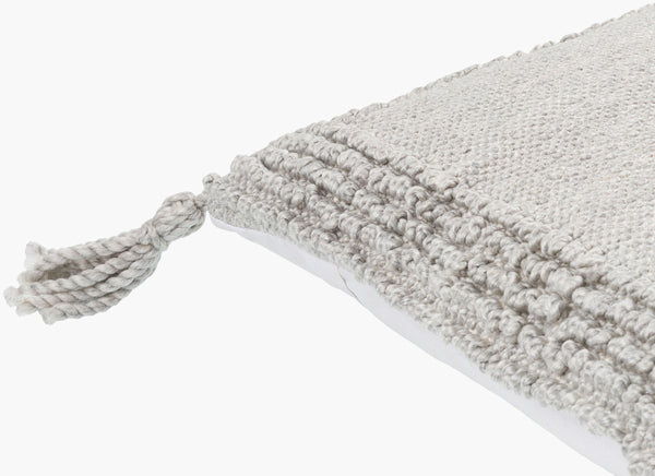 Surya Alaric 18” Accent Pillow – Luxurious Polyester Cushion With Modern Texture For Home Décor Refresh Light Gray Recycled Pet Yarn,Polyester Alk004-2020p