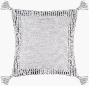 Surya Alaric 18” Accent Pillow – Luxurious Polyester Cushion With Modern Texture For Home Décor Refresh Light Gray Recycled Pet Yarn,Polyester Alk004-2020p
