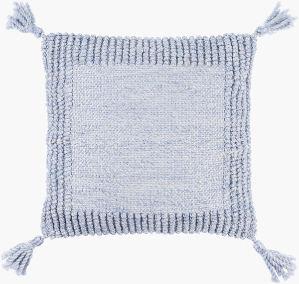 Surya Alaric 18” Accent Pillow – Luxurious Polyester Cushion With Modern Texture For Home Décor Refresh Pale Blue Recycled Pet Yarn,Polyester Alk005-2222