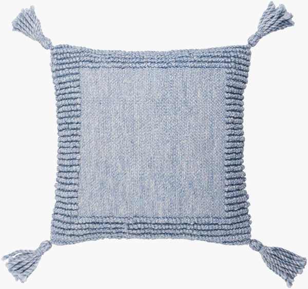 Surya Alaric 18” Accent Pillow – Luxurious Polyester Cushion With Modern Texture For Home Décor Refresh Light Blue Recycled Pet Yarn,Polyester Alk006-2020p