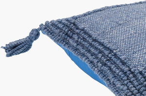 Surya Alaric 18” Accent Pillow – Luxurious Polyester Cushion With Modern Texture For Home Décor Refresh Dark Blue Recycled Pet Yarn,Polyester Alk007-2020d