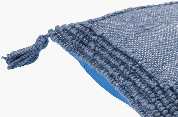 Surya Alaric 18” Accent Pillow – Luxurious Polyester Cushion With Modern Texture For Home Décor Refresh Dark Blue Recycled Pet Yarn,Polyester Alk007-2020d