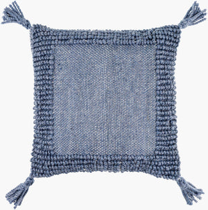 Surya Alaric 18” Accent Pillow – Luxurious Polyester Cushion With Modern Texture For Home Décor Refresh Dark Blue Recycled Pet Yarn,Polyester Alk007-2020d