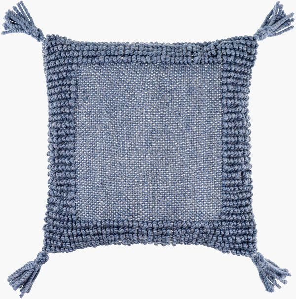 Surya Alaric 18” Accent Pillow – Luxurious Polyester Cushion With Modern Texture For Home Décor Refresh Dark Blue Recycled Pet Yarn,Polyester Alk007-2020d