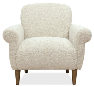 Hooker Furniture Leesa Boucle Club Chair with Rolled Arms Tapered Wood Legs for Living Room CC918-480