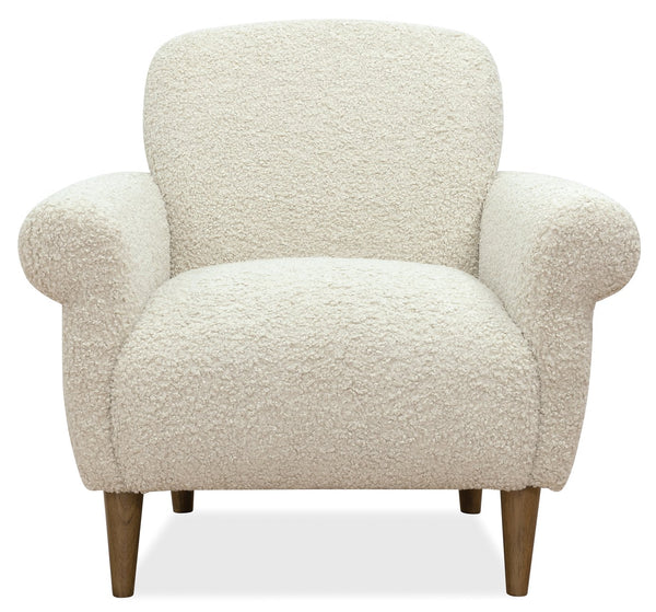 Hooker Furniture Leesa Boucle Club Chair with Rolled Arms Tapered Wood Legs for Living Room CC918-480