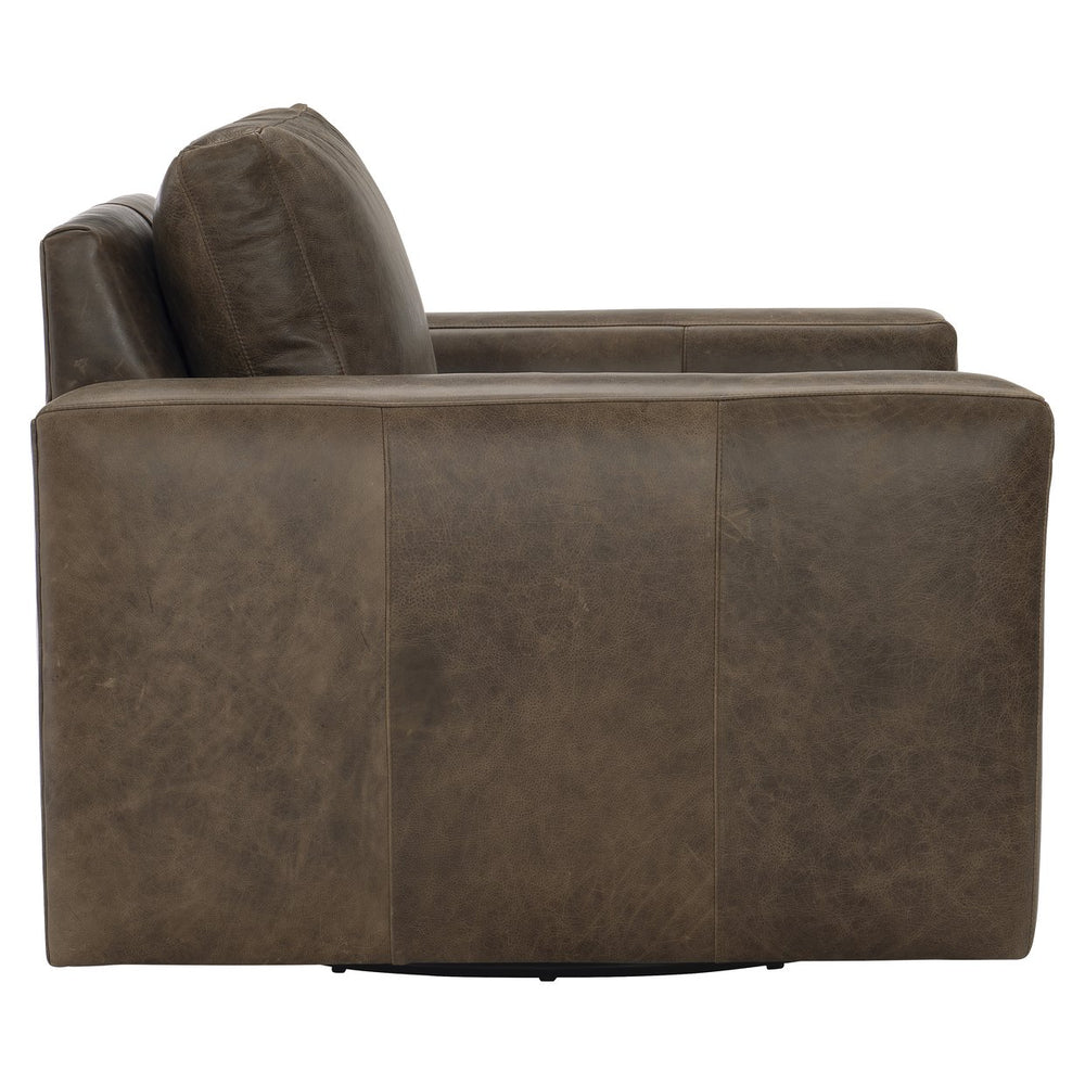 Bernhardt Bernhardt Dawkins Top-Grain Leather Swivel Chair — Plush Cushion, Wide Track Arms, 360° Rotation Comfort 922SLO