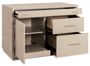 Hooker Furniture Marlowe White Oak Executive Desk with Cable Management and Locking File Storage 22.00L x 42.00W x 30.00H 6420-10412-80