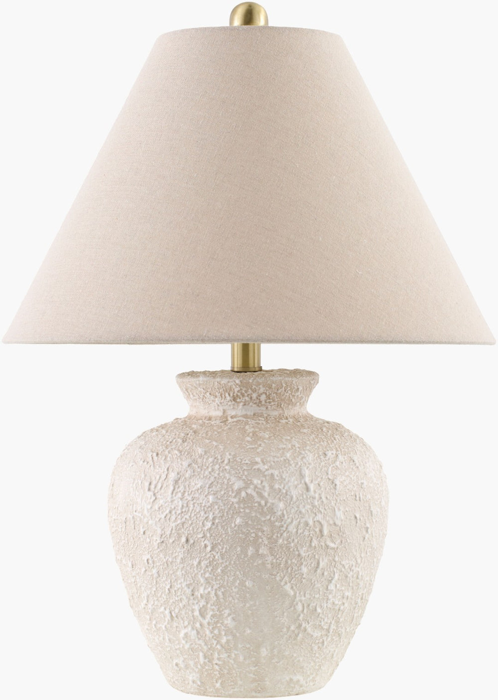 Livabliss Dalle Ceramic Table Lamp with Linen Shade and Iron Finial for Ambient Living ALL-002