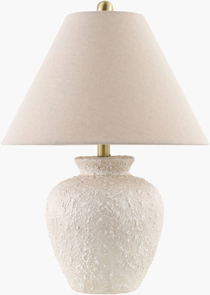 Livabliss Dalle Ceramic Table Lamp with Linen Shade and Iron Finial for Ambient Living ALL-002