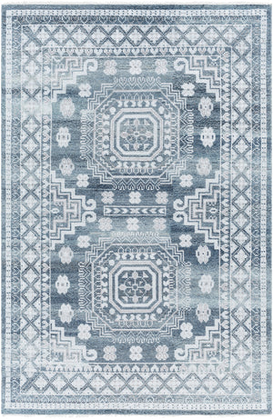 Almeria ALM-2300 6' x 9' Handmade Rug ALM2300-69  Black, Medium Gray, Light Beige, Pale Blue, Cream Surya