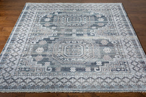 Almeria ALM-2300 8' x 10' Handmade Rug ALM2300-810  Black, Medium Gray, Light Beige, Pale Blue, Cream Surya