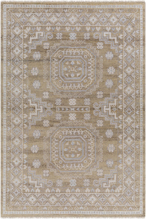 Almeria ALM-2301 6' x 9' Handmade Rug ALM2301-69  Mustard, Medium Gray, Pale Blue, Light Beige, Cream, Black Surya