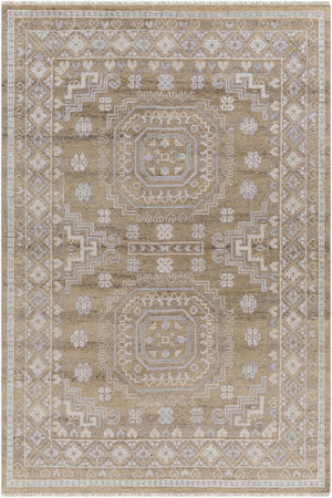 Surya Almeria Hand-made 2' X 3' Luxurious Wool & Viscose Rug - Elegant, Timeless Design For Any Space Mustard Wool,Viscose Alm2301-23
