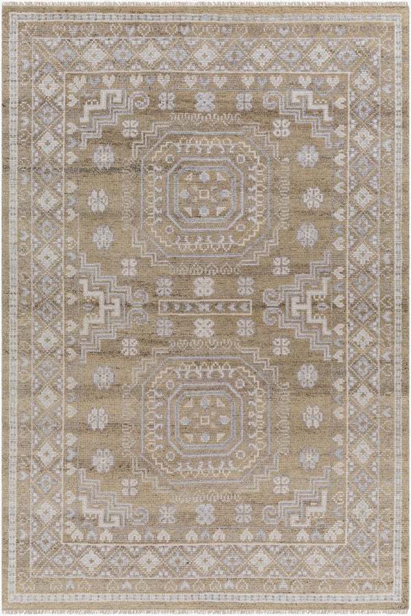 Surya Almeria Hand-made 2' X 3' Luxurious Wool & Viscose Rug - Elegant, Timeless Design For Any Space Mustard Wool,Viscose Alm2301-23