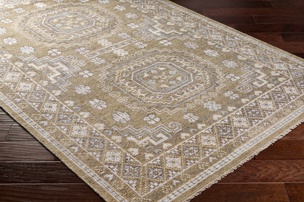 Almeria ALM-2301 8' x 10' Handmade Rug ALM2301-810  Mustard, Medium Gray, Pale Blue, Light Beige, Cream, Black Surya