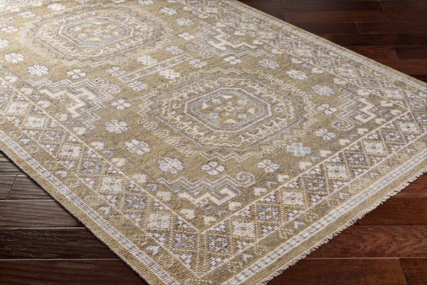 Surya Almeria Hand-made 2' X 3' Luxurious Wool & Viscose Rug - Elegant, Timeless Design For Any Space Mustard Wool,Viscose Alm2301-23