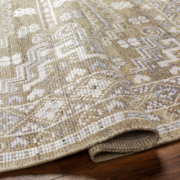 Almeria ALM-2301 8' x 10' Handmade Rug ALM2301-810  Mustard, Medium Gray, Pale Blue, Light Beige, Cream, Black Surya