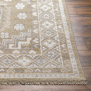 Almeria ALM-2301 8' x 10' Handmade Rug ALM2301-810  Mustard, Medium Gray, Pale Blue, Light Beige, Cream, Black Surya