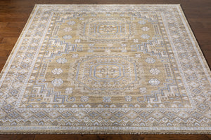Almeria ALM-2301 8' x 10' Handmade Rug ALM2301-810  Mustard, Medium Gray, Pale Blue, Light Beige, Cream, Black Surya