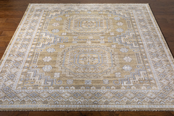 Almeria ALM-2301 8' x 10' Handmade Rug ALM2301-810  Mustard, Medium Gray, Pale Blue, Light Beige, Cream, Black Surya