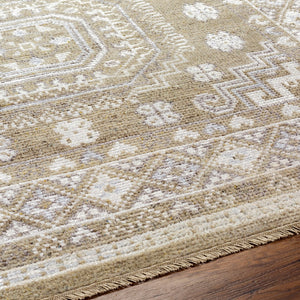 Surya Almeria Hand-made 2' X 3' Luxurious Wool & Viscose Rug - Elegant, Timeless Design For Any Space Mustard Wool,Viscose Alm2301-23