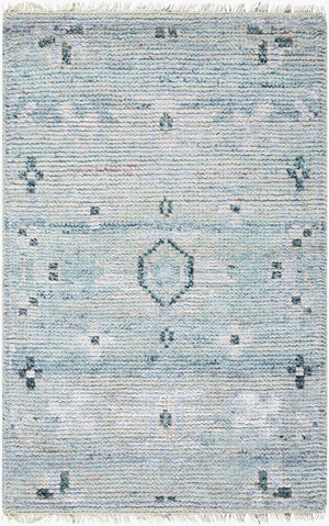 Surya Almeria Hand-made 2' X 3' Luxurious Wool & Viscose Rug - Elegant, Timeless Design For Any Space Denim Wool,Viscose Alm2302-23