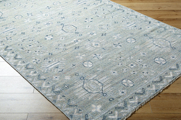 Surya Almeria Hand-made 2' X 3' Luxurious Wool & Viscose Rug - Elegant, Timeless Design For Any Space Denim Wool,Viscose Alm2302-23