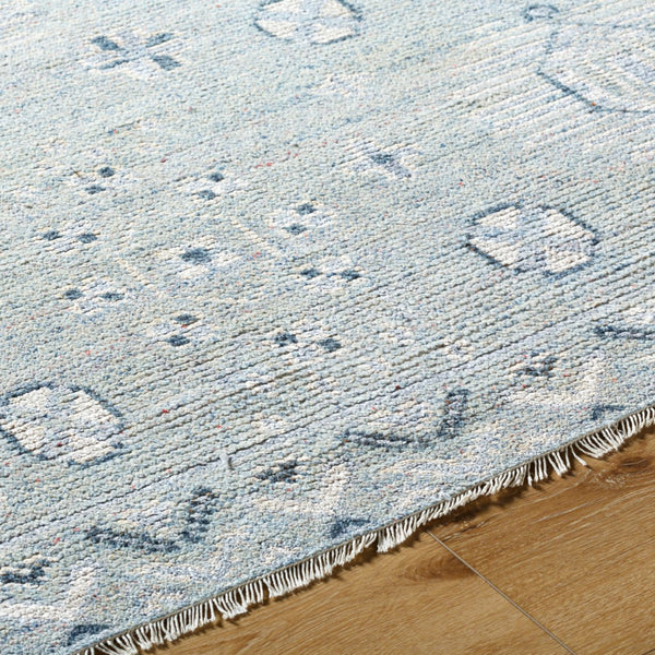 Surya Almeria Hand-made 2' X 3' Luxurious Wool & Viscose Rug - Elegant, Timeless Design For Any Space Denim Wool,Viscose Alm2302-23