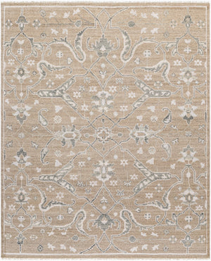 Surya Almeria Hand-made 2' X 3' Luxurious Wool & Viscose Rug - Elegant, Timeless Design For Any Space Light Brown Wool,Viscose Alm2304-23
